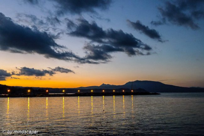 Mole of Koroni Harbour at Nightrise